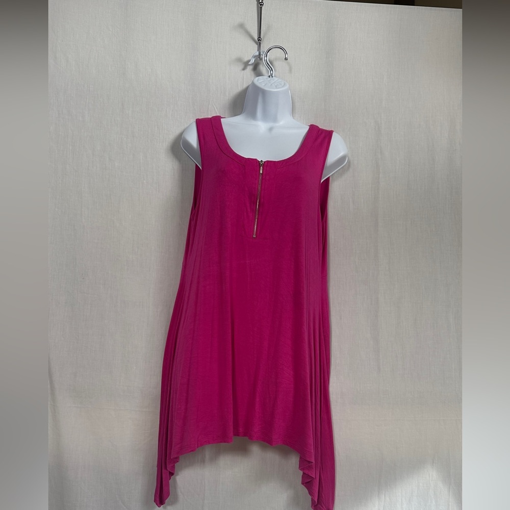 Cupio pink/magenta handkerchief tunic top size L